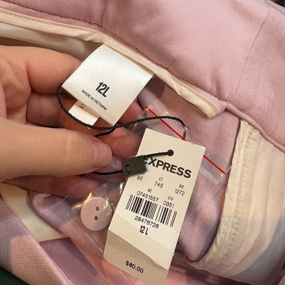 NWT Express Straight Ankle High Rise dress pants in light pink - Picture 6 of 7